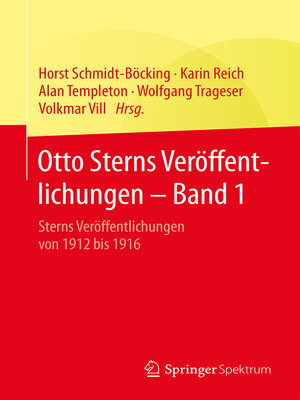 cover image of Otto Sterns Veröffentlichungen – Band 1